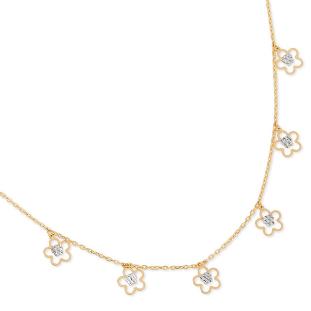 Tanishq Golden Flowers Along Her Way Necklace for Women 3