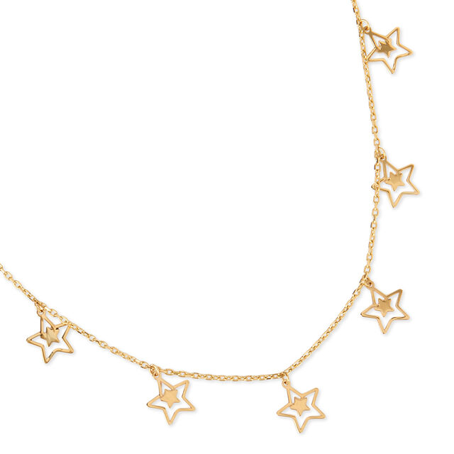 Tanishq Pocketful of Golden Stars Necklace for Women 3