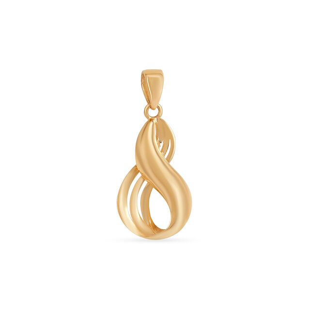 Tanishq Golden Ribbons Entwined Pendant for Women 
