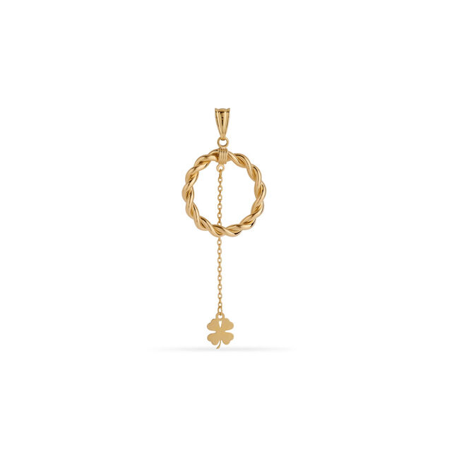 Tanishq Golden Clover Orbit Pendant for Women 