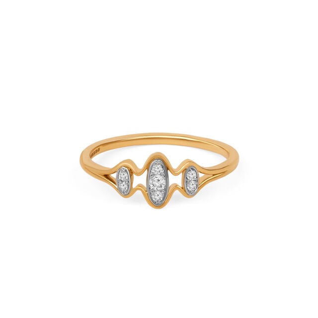 Tanishq 14KT Marquise Trio Split Band Ring 