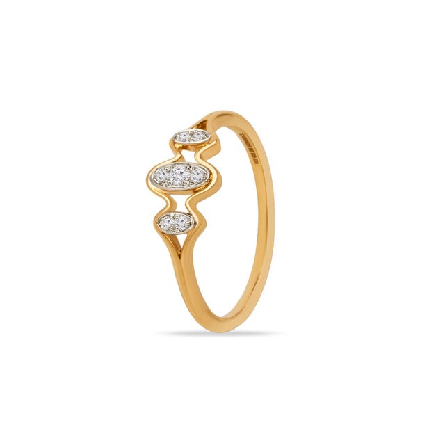 Tanishq 14KT Marquise Trio Split Band Ring 2
