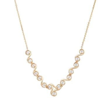 Tanishq 14KT Wavelet Chevron Diamond Necklace
