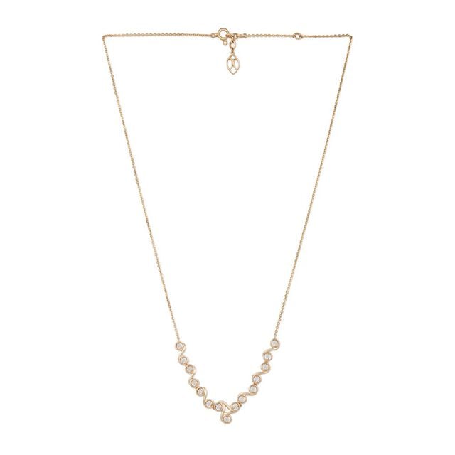 Tanishq 14KT Wavelet Chevron Diamond Necklace 2