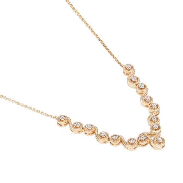 Tanishq 14KT Wavelet Chevron Diamond Necklace 3
