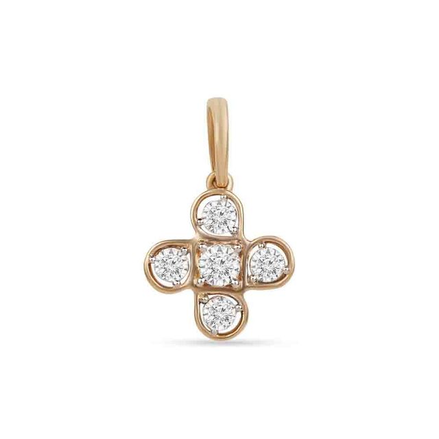 Tanishq 14KT Clover Blossom Cluster Pendant 