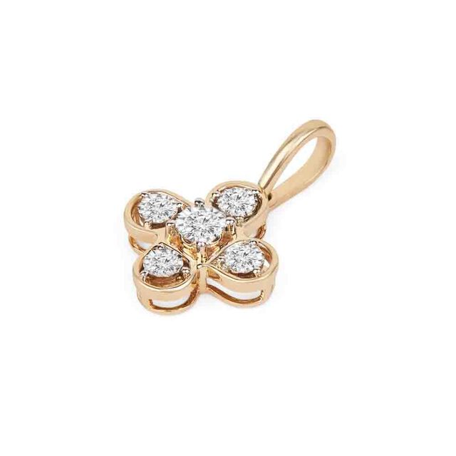 Tanishq 14KT Clover Blossom Cluster Pendant 4