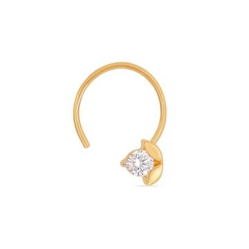 Flowerbud Gold and Diamond Nose Pin