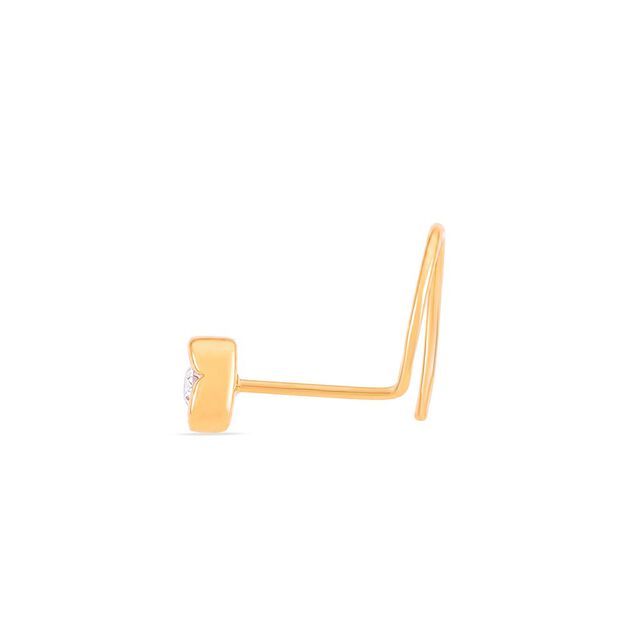 Flowerbud Gold and Diamond Nose Pin 4