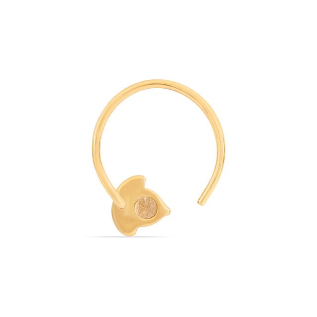 Flowerbud Gold and Diamond Nose Pin 5