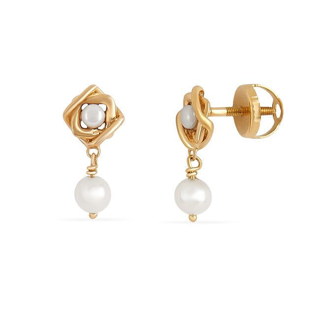 Tanishq 18 KT Pearl Drop Studs for Women,,hi-res 2