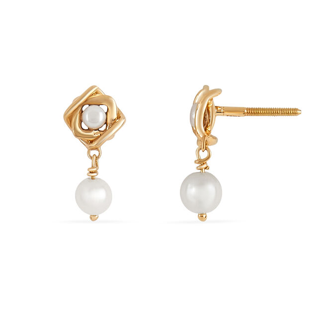 Tanishq 18 KT Pearl Drop Studs for Women,,hi-res 4