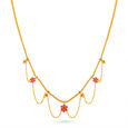 Delicate Ruby Flower Necklace 