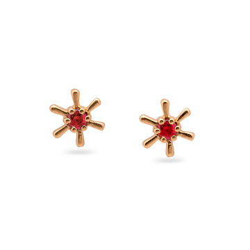 Ruby Rose Stud Earrings
