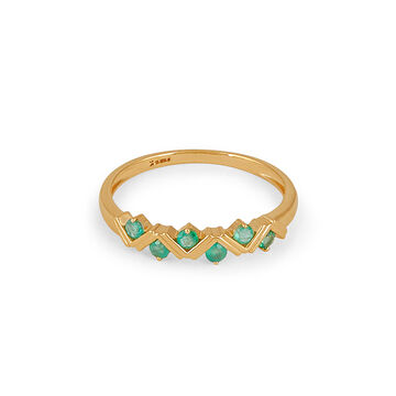 Tanishq 18 KT Emerald Chevron Ring for Women