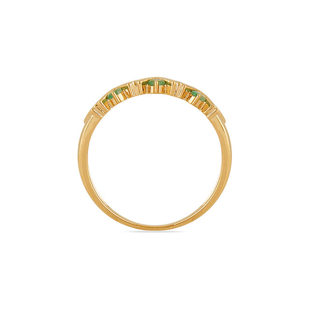 Tanishq 18 KT Emerald Chevron Ring for Women 4