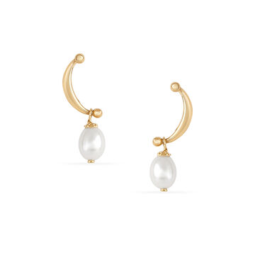 Tanishq 18 KT Pearl Drop Gold Earrings for Women