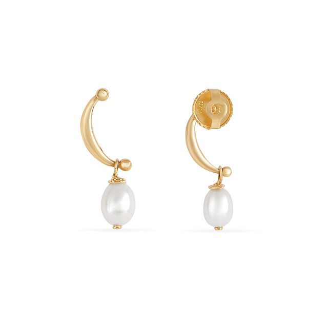 Tanishq 18 KT Pearl Drop Gold Earrings for Women,,hi-res 3