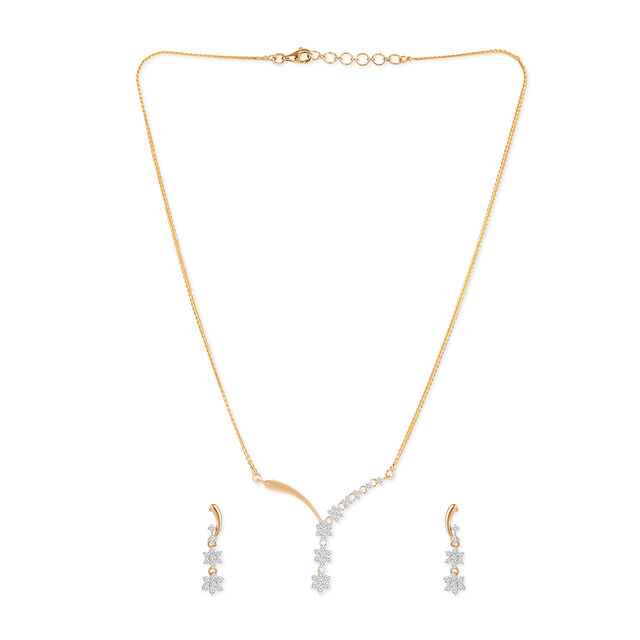 Gold Radiance Diamond Necklace Set 