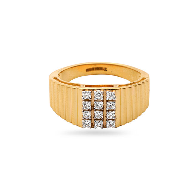 Charismatic Diamond StuddedGold Ring,,hi-res