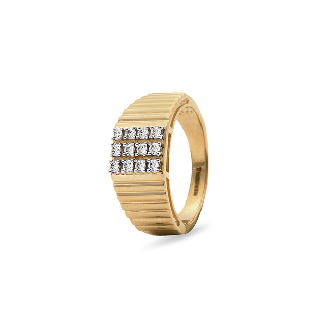 Charismatic Diamond StuddedGold Ring,,hi-res