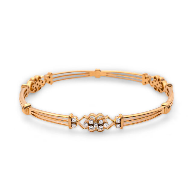 Elegant Gold and Diamond Bangle,,hi-res 