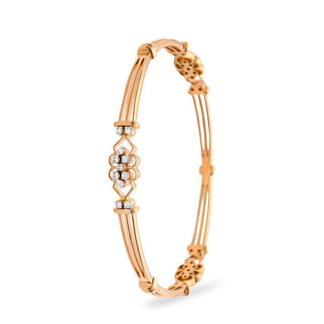 Elegant Gold and Diamond Bangle,,hi-res 2