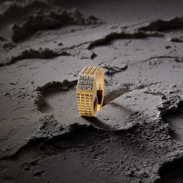 Tanishq Bond of Brilliance Men's 18KT Yellow Gold Finger Ring,,hi-res 