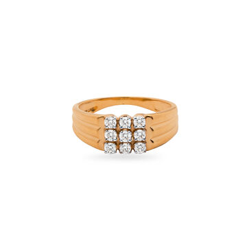 Glamorous Gold and Diamond Ring for Men