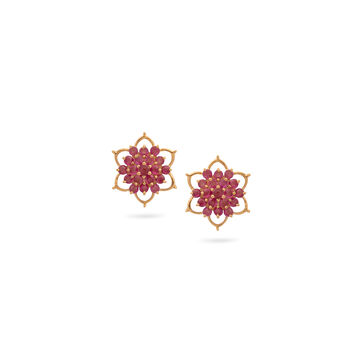 Delicate Bloom Ruby Earrings