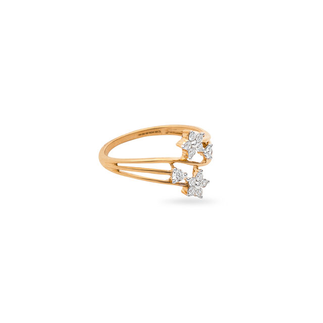 Floral Gold and Diamond Ring,,hi-res 