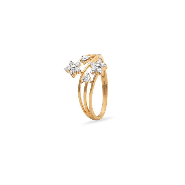 Floral Gold and Diamond Ring,,hi-res 2