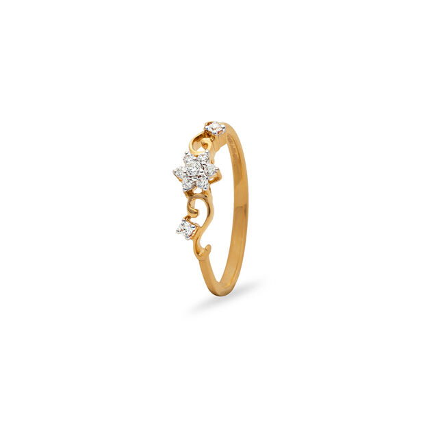 Floral Impression Gold and Diamond Ring 2