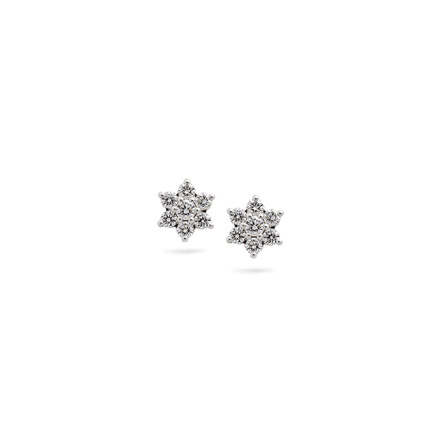 Captivating Snowflake Diamond Stud Earrings,,hi-res 