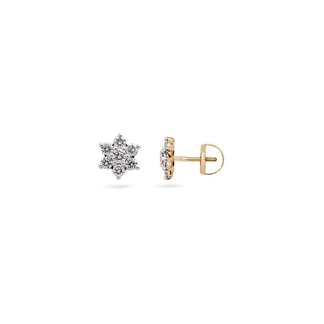 Captivating Snowflake Diamond Stud Earrings,,hi-res 2