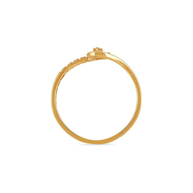 Tanishq 18 KT Curved Diamond Gold Ring for Women 4
