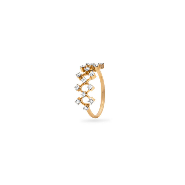 Sparkling Gold Square Diamond Ring,,hi-res 2