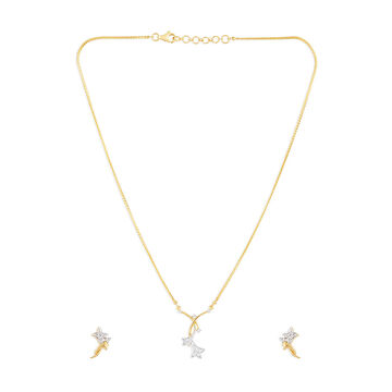 Tanishq 18KT Diamond Neckwear with Earring for Women