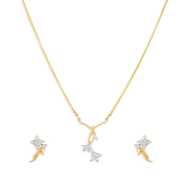 Tanishq 18KT Diamond Neckwear with Earring for Women 3