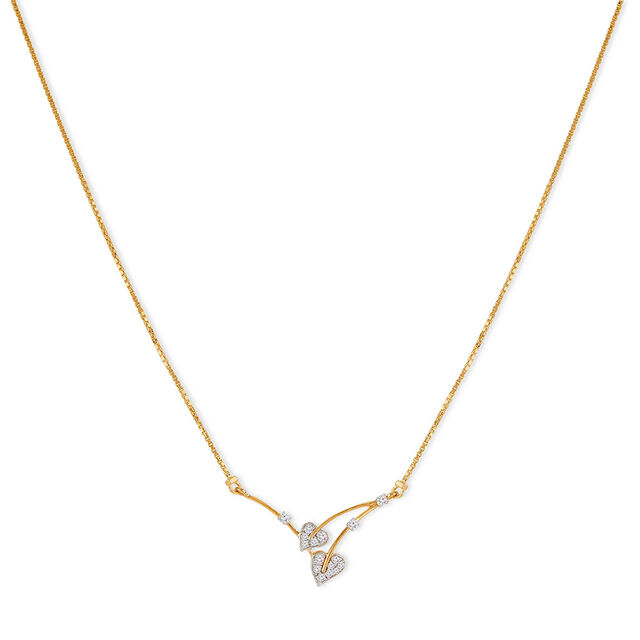 Tanishq 18 KT Diamond Accent Gold Necklace for Women 