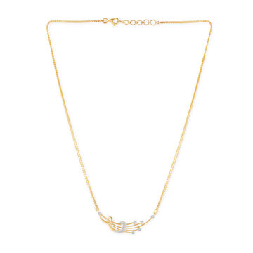 Tanishq 18 KT Flowing Diamond Gold Necklace for Women
