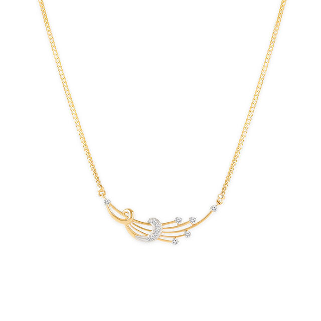 Tanishq 18 KT Flowing Diamond Gold Necklace for Women 2