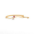 Floral Splendor Gold Diamond Bangle,,hi-res 