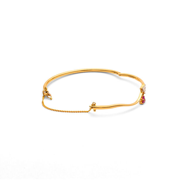 Floral Splendor Gold Diamond Bangle,,hi-res 3