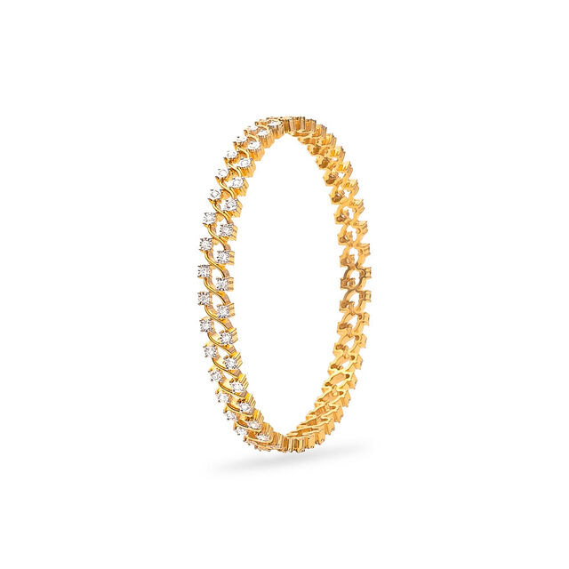 Ethereal Gold Bold Diamond Bangle,,hi-res 2