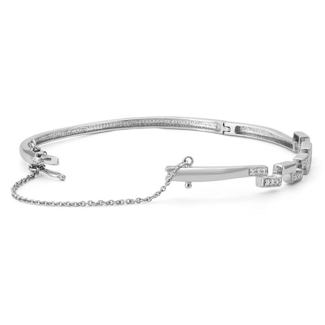 Sculpted Platinum Tennis Bracelet 2