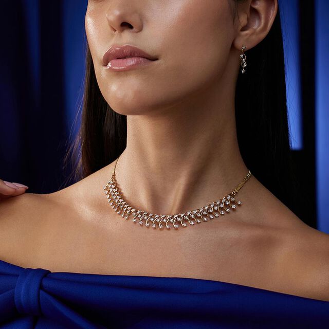 Artistic Design Diamond Necklace Set,,hi-res 2