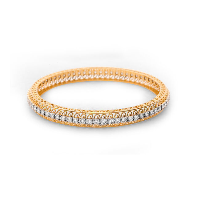 Gold Luminary Diamond Bangle,,hi-res 