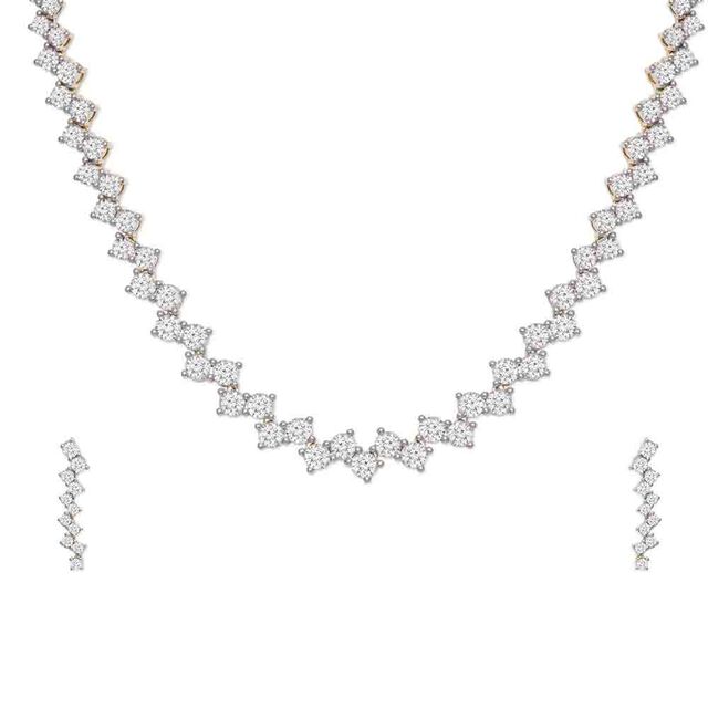 Divine Yellow Gold and Diamond Necklace Set,,hi-res 