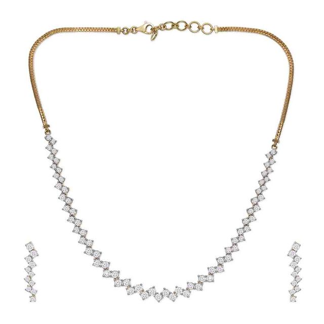 Divine Yellow Gold and Diamond Necklace Set,,hi-res 2